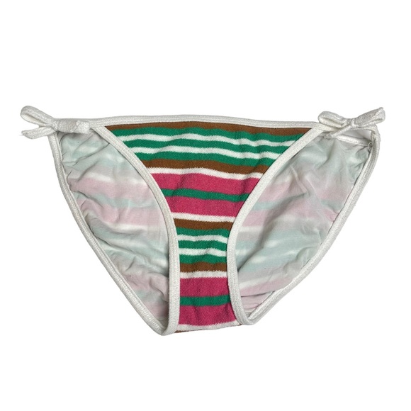 new OG Juicy ❤︎ 3PC Terry Swim Set ❤︎ Tank Bikini + Skirt ❤︎ Pink Green Stripe - Picture 6 of 16